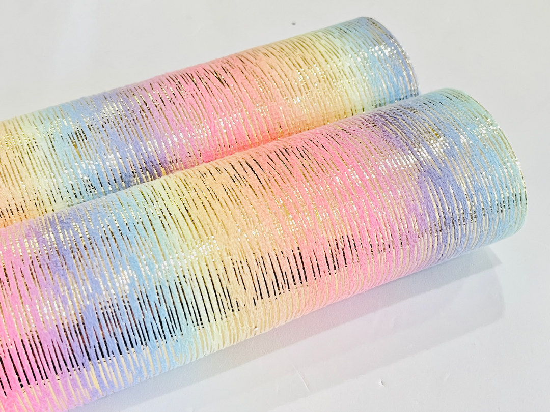 Pastel Rainbow with Gold Foil Velour - Suitable for Jewellery Makers