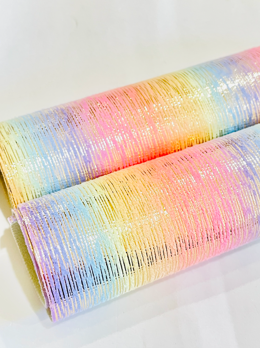 Pastel Rainbow with Gold Foil Velour - Suitable for Jewellery Makers