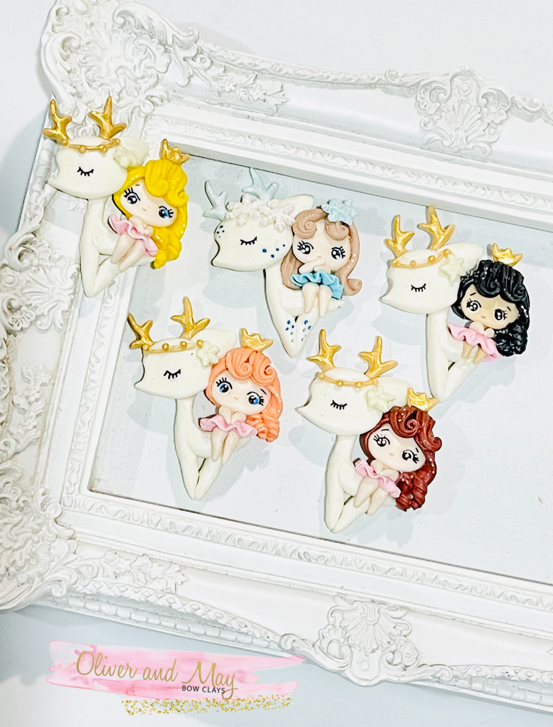 Riding Princess Girls Bow Clay Embellishment