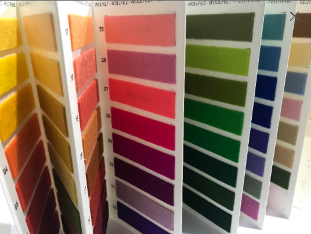 1mm Merino Wool Felt Colour Chart – Oliver and May