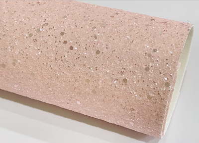 Peachy Pink Frosted Pastel Chunky Glitter with Hexagonal Sequins