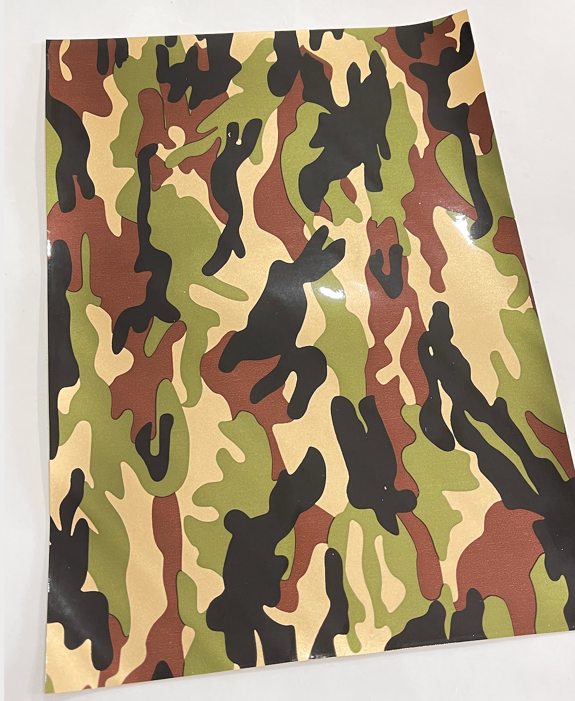 Metallic Gold Camo Patent Leatherette