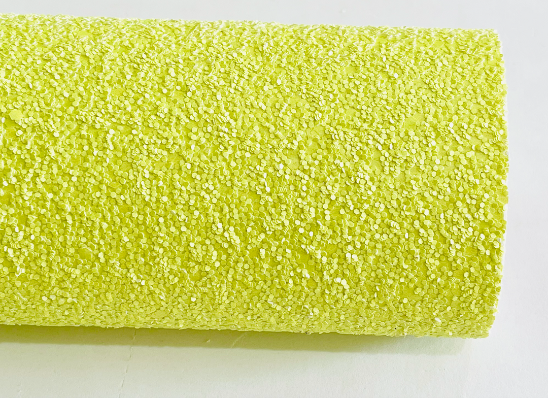 Feuilles de tissu à grosses paillettes jaune soleil
