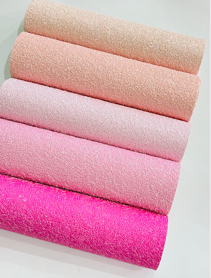 Baby Pink Chunky Glitter Fabric Sheets