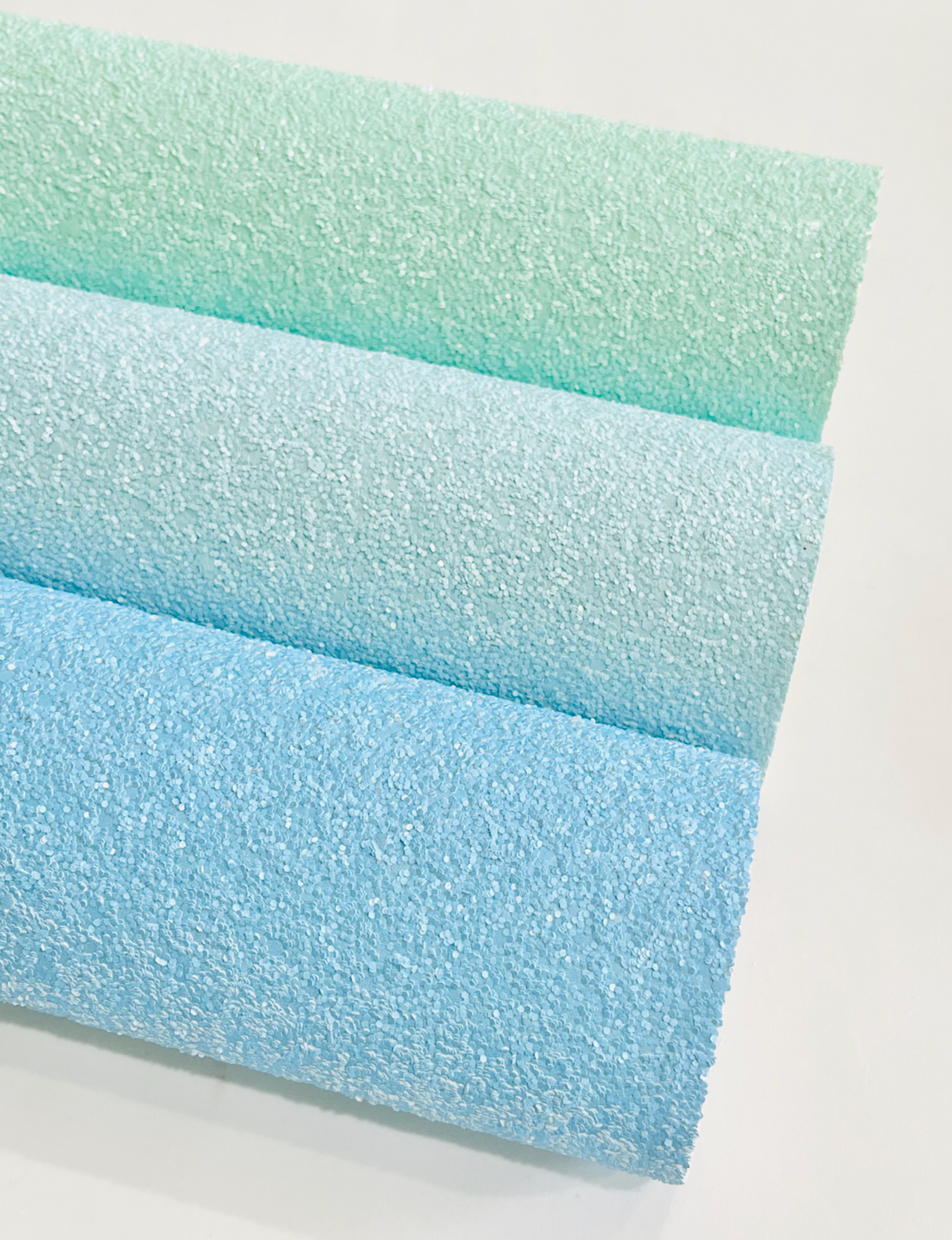 3 Sheet Bundle - Blue Chunky Glitter Fabric Sheets