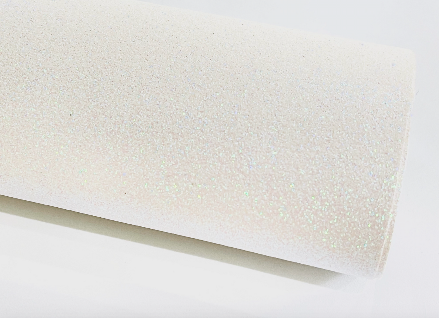 Marshmallow Pink White Fine Glitter Fabric Sheet - Thin 0.6mm