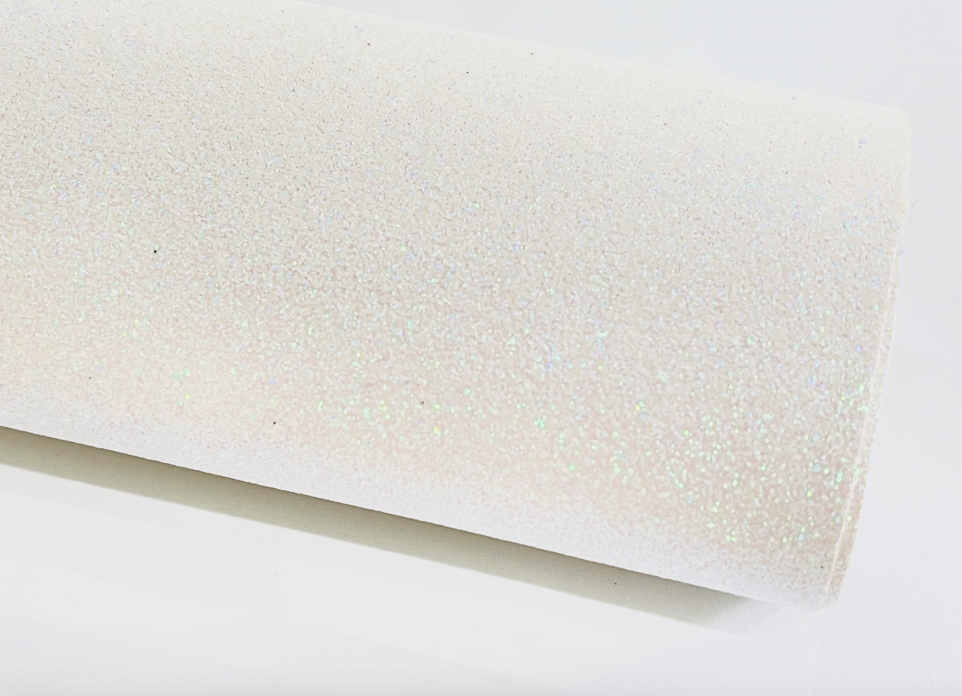 Marshmallow Pink White Fine Glitter - Now Thicker with Soft White Felt Rear