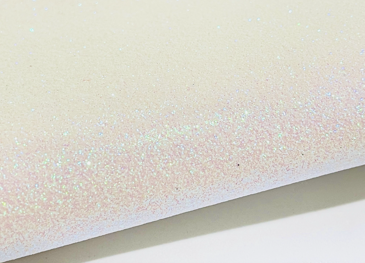 Marshmallow Pink White Fine Glitter Fabric Sheet - Thin 0.6mm