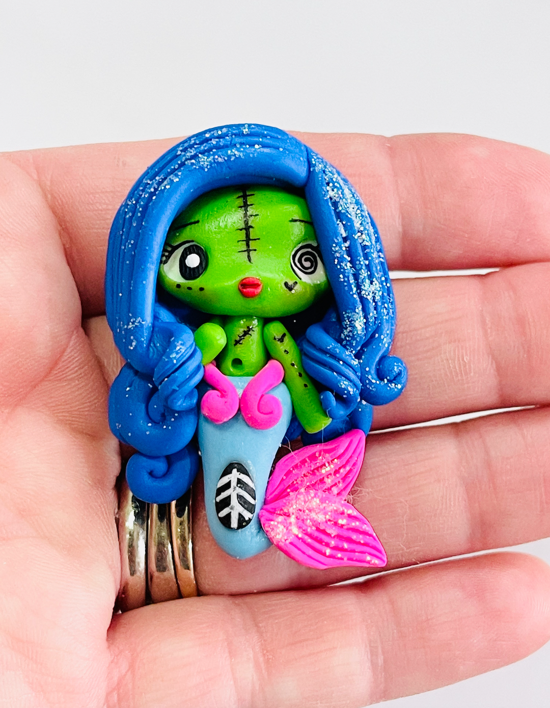 Zombie Mermaid Bow Clay Embellishment