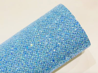 Blue Grid Chunky Glitter Fabric Sheets