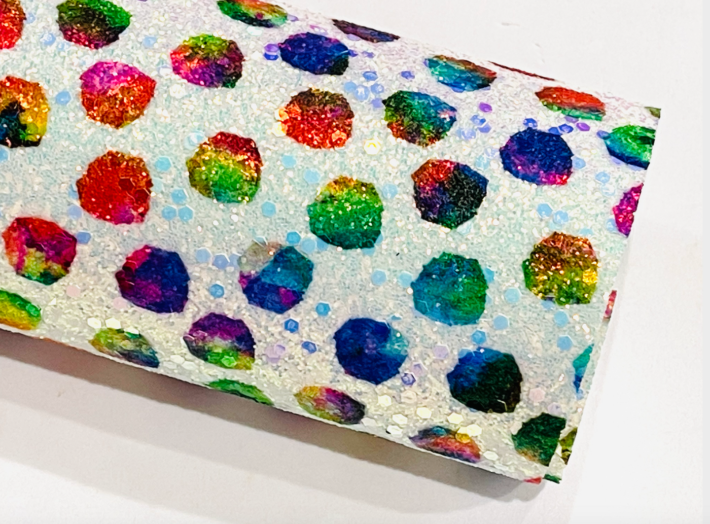 Painted Dots Chunky Glitter Leather
