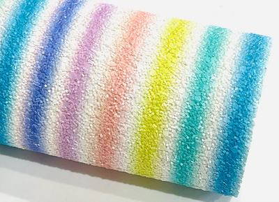 Rainbow Striped Chunky Glitter Leather