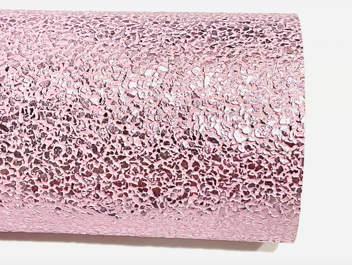 Faux cuir de galets gaufrés rose pastel ~ Parfait pour la fabrication de boucles d’oreilles bouton
