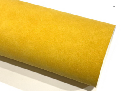 Bright Mustard Glitter Faux Suede Leather A4 Shee