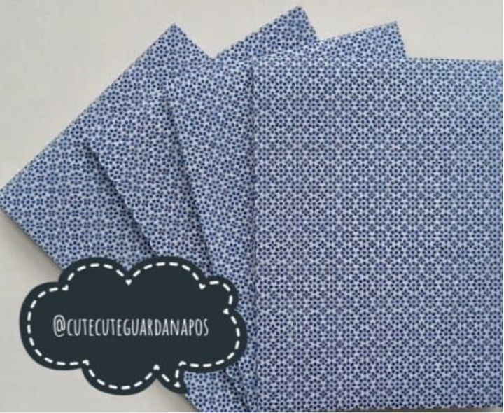 Feuille de serviette en tissu pour découpage - Imprimé bleu blanc