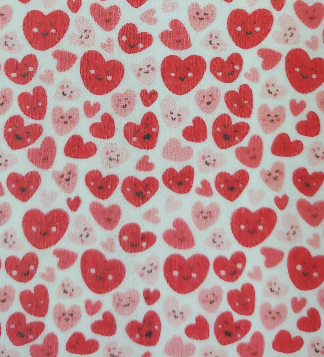 Feuille de serviette en tissu pour découpage - Love Hearts