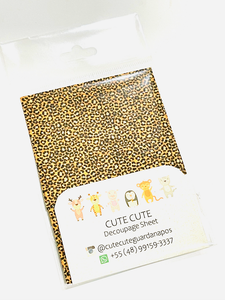 Feuille de serviette en tissu pour découpage - Imprimé léopard