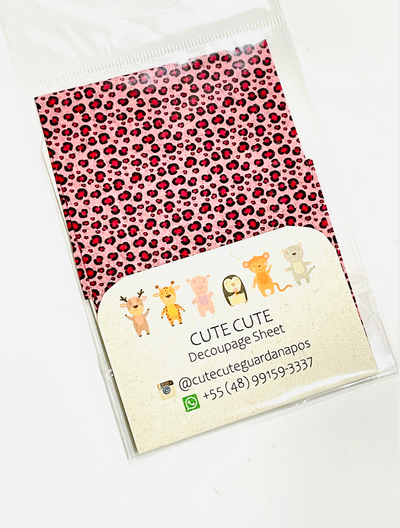 Tissue Napkin Sheet for Decoupage - Pink Leopard