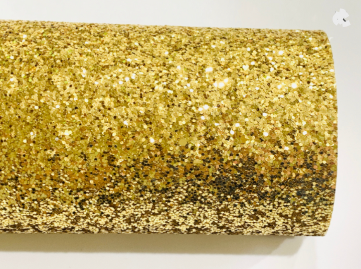 Yellow Gold Chunky Glitter Fabric A4 Sheet