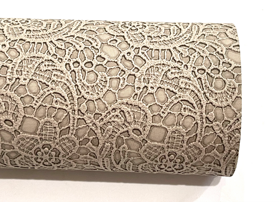 Grecian Floral Lace Embossed Leatherette