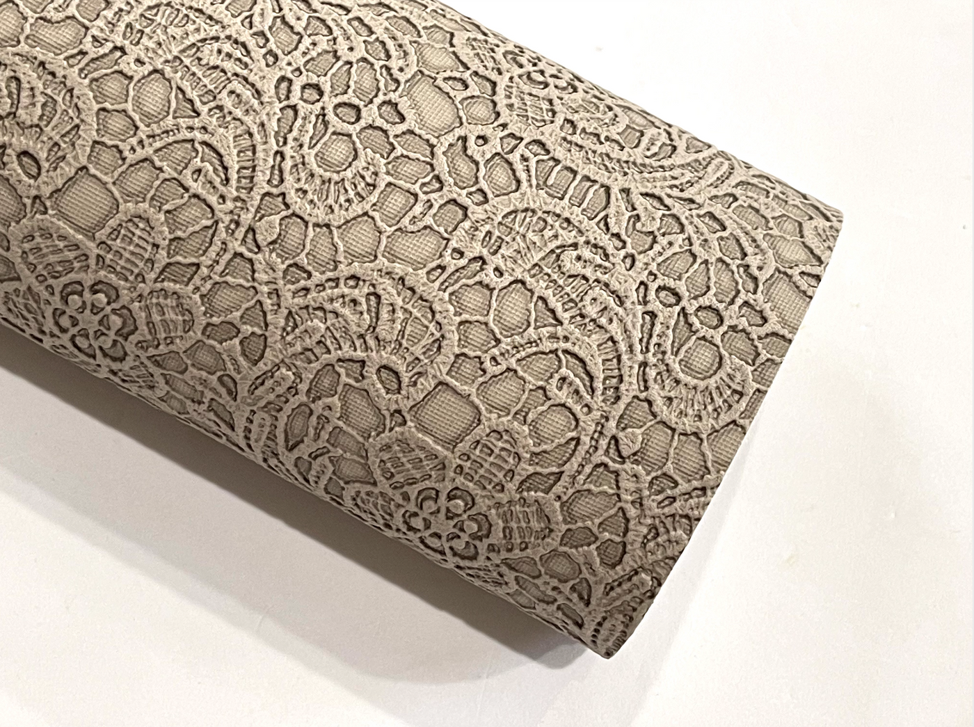 Grecian Floral Lace Embossed Faux Leatherette