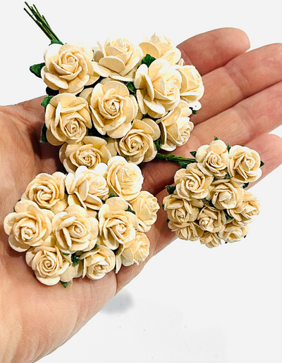 Pale Peach Mulberry Paper Roses - 10mm, 15mm, 20mm