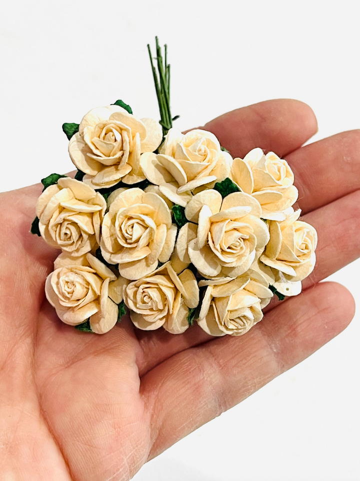 Pale Peach Mulberry Paper Roses - 10mm, 15mm, 20mm