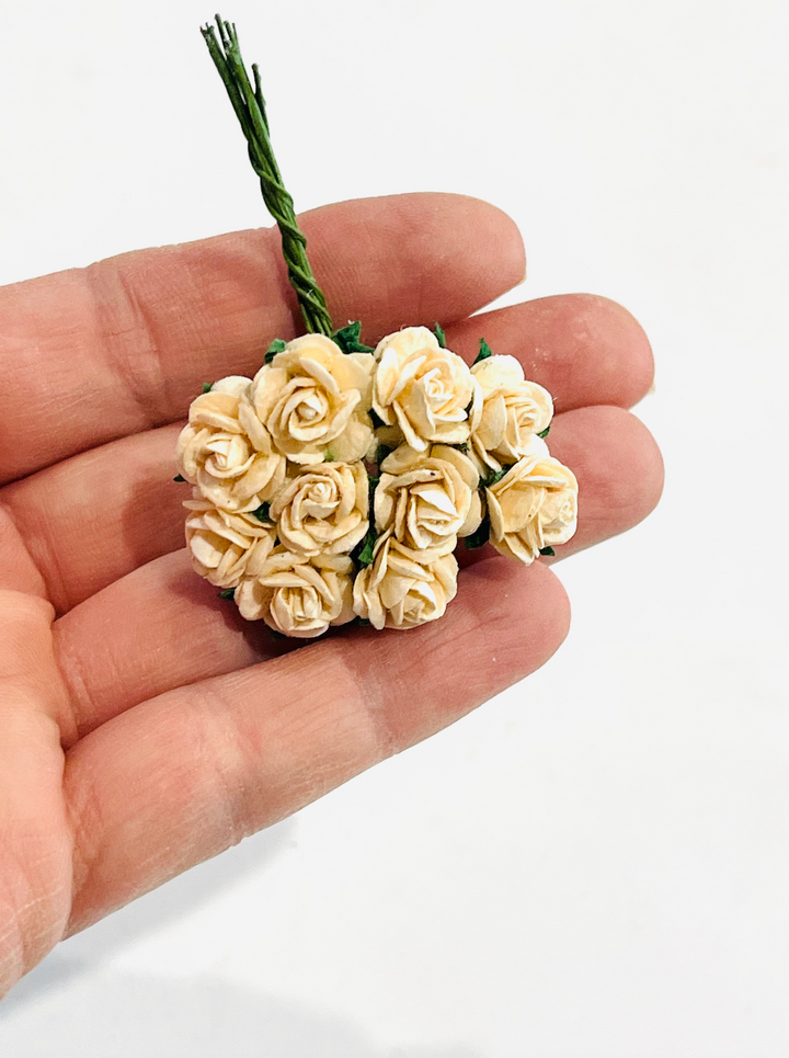 Pale Peach Mulberry Paper Roses - 10mm, 15mm, 20mm