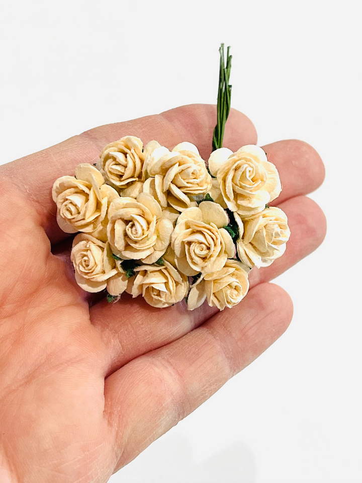 Pale Peach Mulberry Paper Roses - 10mm, 15mm, 20mm