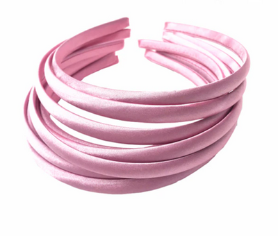 10mm Satin Covered Alice Headbands - 32 Colours