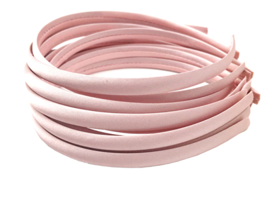 10mm Satin Covered Alice Headbands - 32 Colours