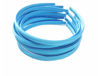10mm Satin Covered Alice Headbands - 32 Colours