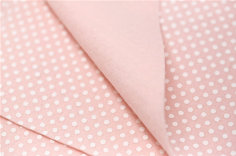 Pink Skin Polka Dot Merino Wool Felt 1mm
