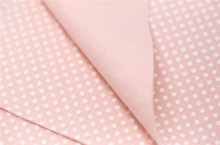 Pink Skin Polka Dot Merino Wool Felt 1mm