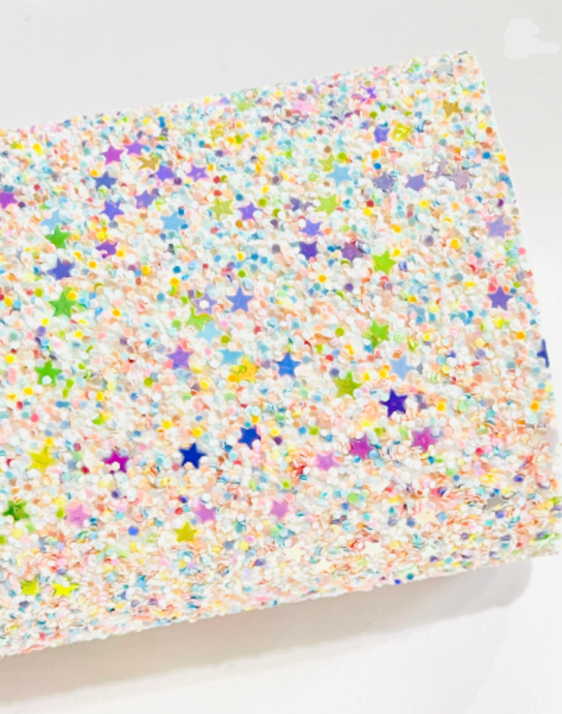 Fairy Stars Chunky Glitter Fabric Sheet