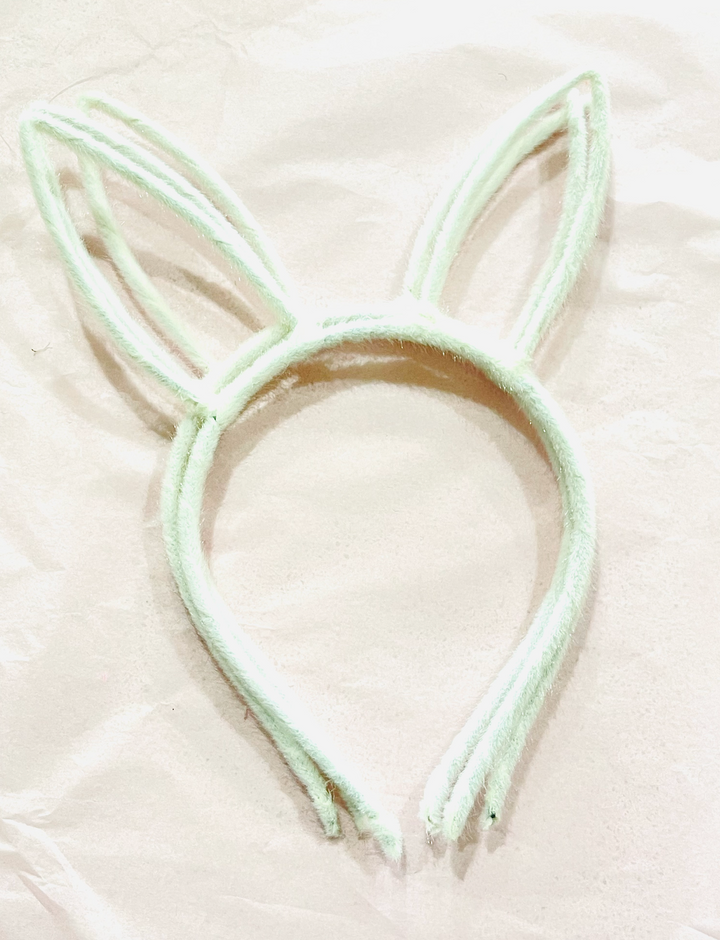 Bandeaux d’oreilles en métal en velours flou lapin de Pâques - Choix de 3 couleurs