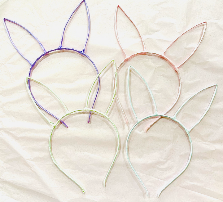 Satin Ribbon Bunny Ear Headbands - Choice of 4 Colours