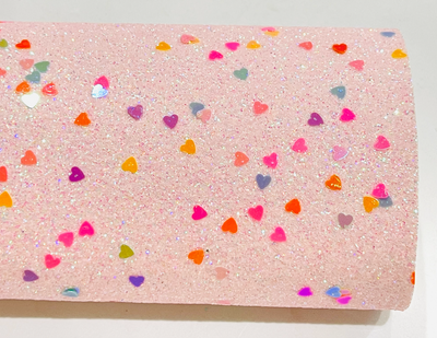 Candy Hearts Pink Glitter Leather