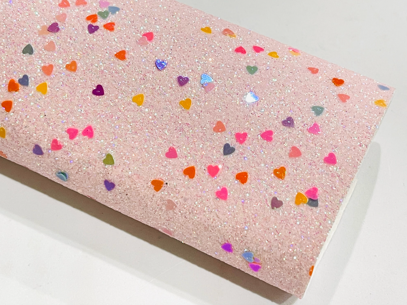 Candy Hearts Pink Glitter Leather