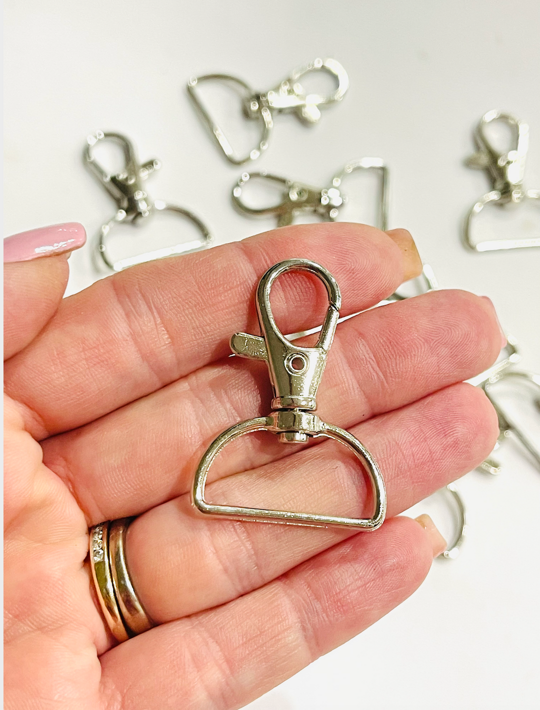 Lobster Clasp Swivel Key Rings in Silver (x 10)