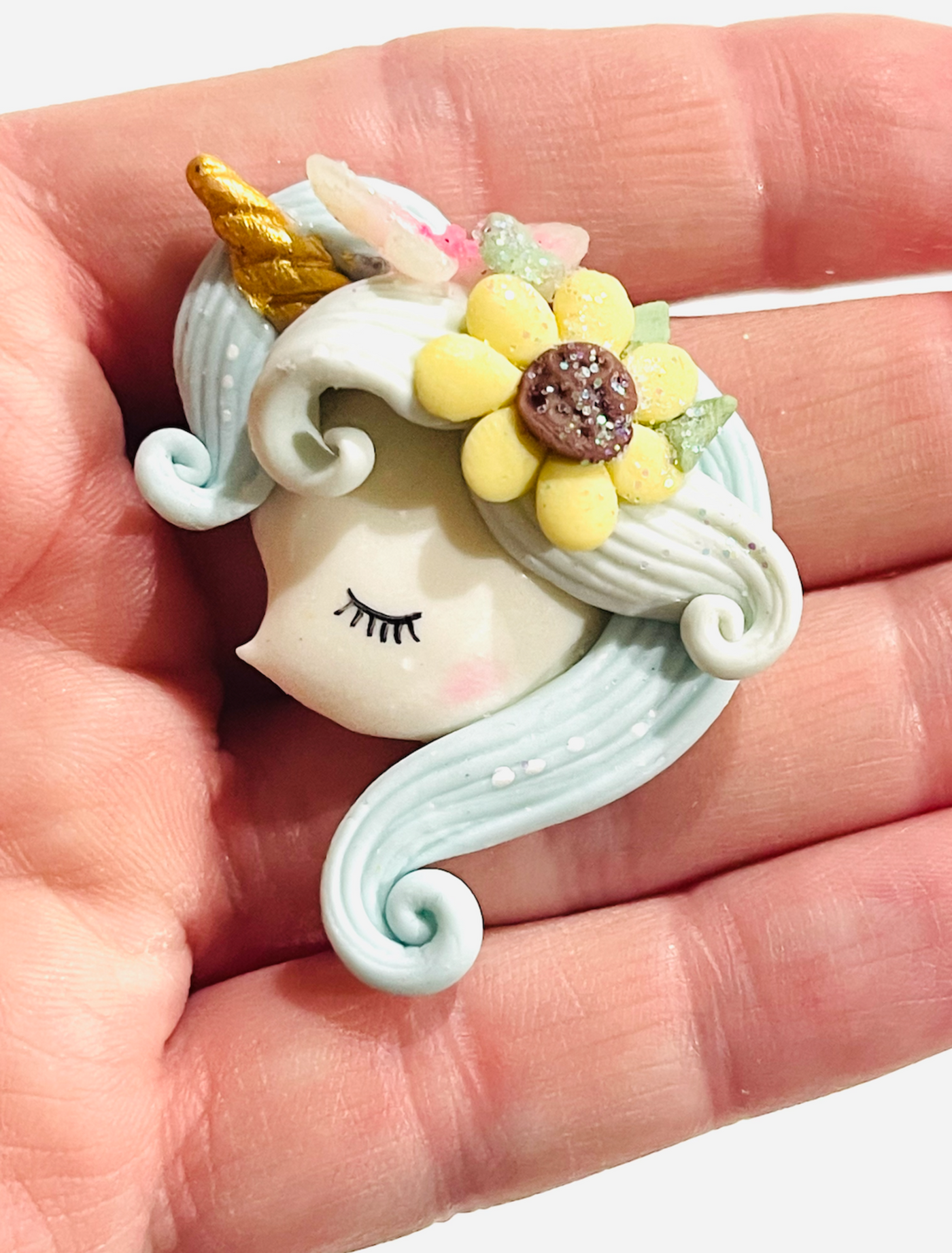Floral Unicorn Cameo Bow Clays