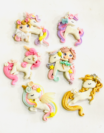 Enchanted Unicorns Bow Clay Embellishments