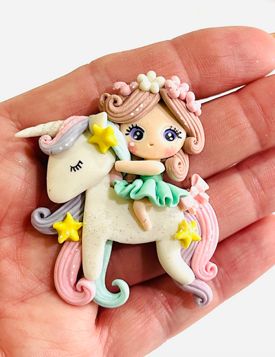 Enchanted Unicorns Bow Clay Embellishments