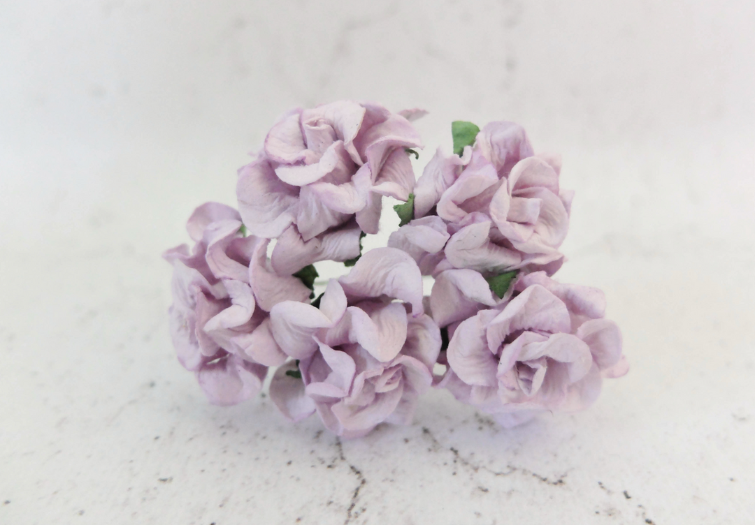 5 pcs Lilac  - Mulberry Paper Gardenia Buds - 30mm 3cm