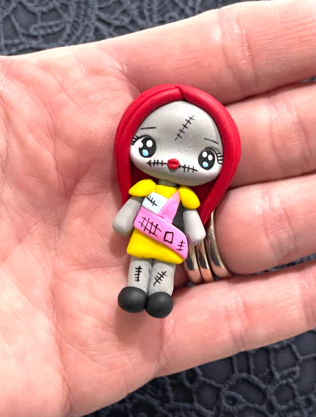 Nightmare Sally Bow Clay Embellishments