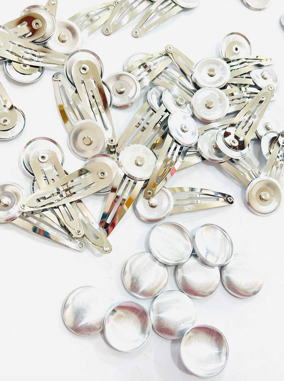 19mm Button +Snap Clips in Silver - Everyday Range
