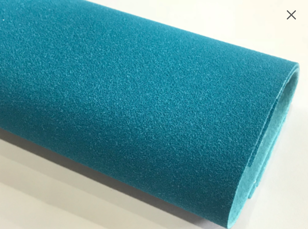 Teal Faux Suede Leather Sheet
