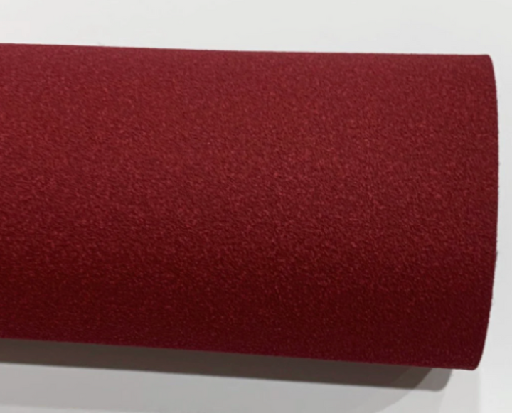 Deep Red Faux Suede Leather A4 Sheet 1.0mm Thick