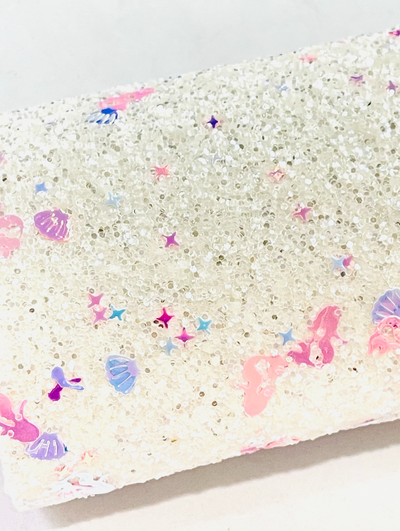 White Mermazing Crystal Chunky Glitter Sheet