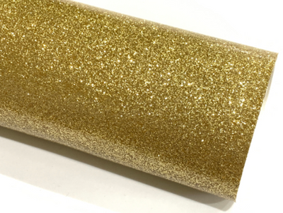 Pale Gold Glitter Effect Smooth Patent Leatherette